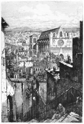 Ansicht der Kirche Saint-Jean in Lyon, Mitte des 19. Jahrhunderts